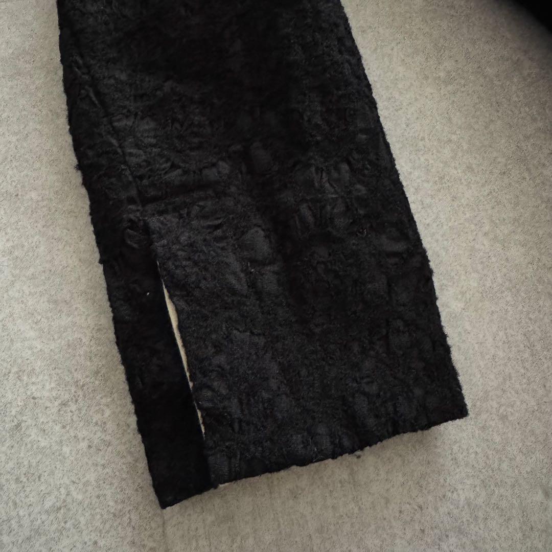 萌 ロングコート アシンメトリー 黒 M-L マオカラ― ジャガード - メルカリ