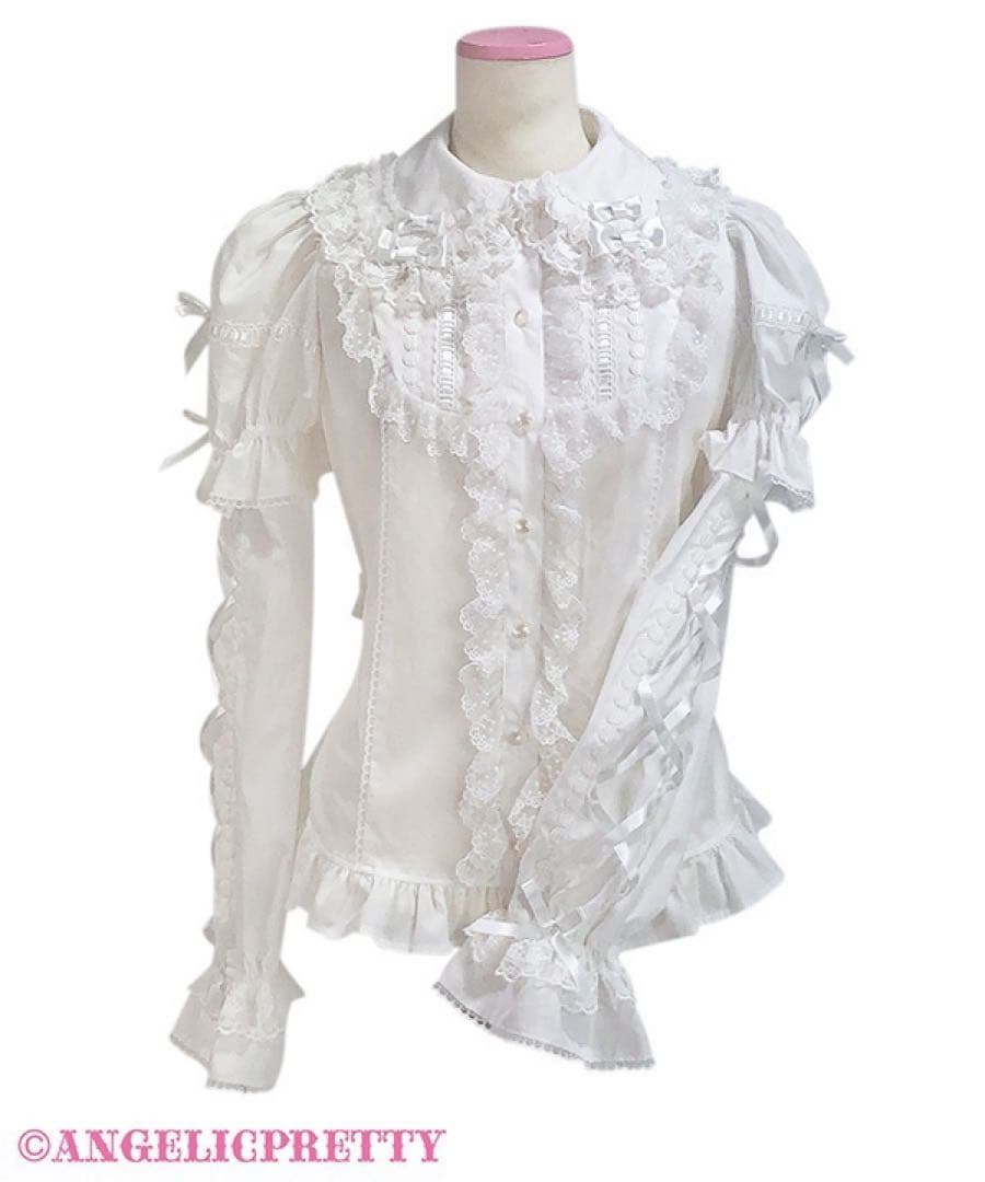 angelic pretty ティアラレースはしごリボン付け袖ブラウス Angelic Pretty ティアラレースはしごリボン付け袖ブラウス - メルカリ