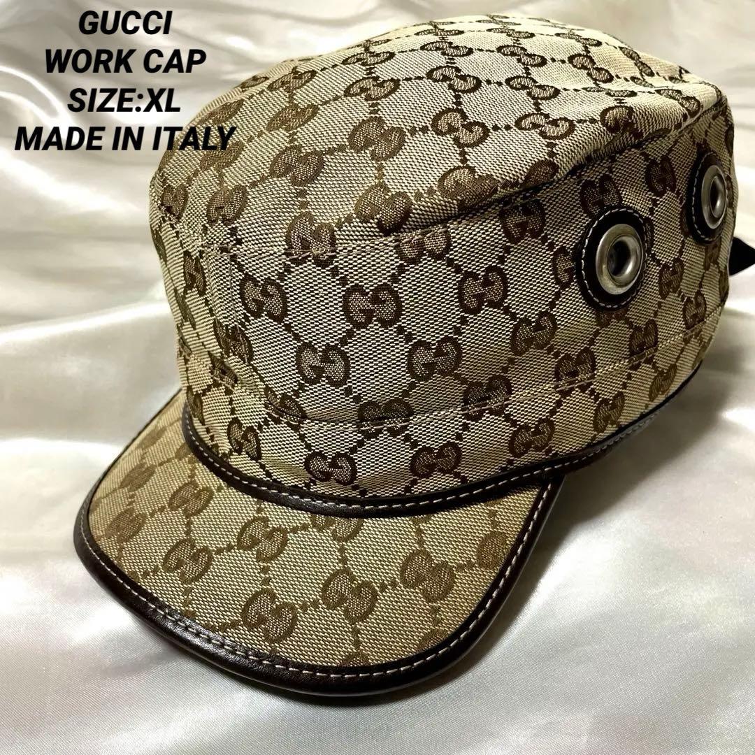 希少　XLサイズ　GUCCI グッチ　GGキャンバス　ワークキャップ　イタリア製 楽天市場】GUCCI グッチ GGキャンバス キャップ 帽子 XLサイズ