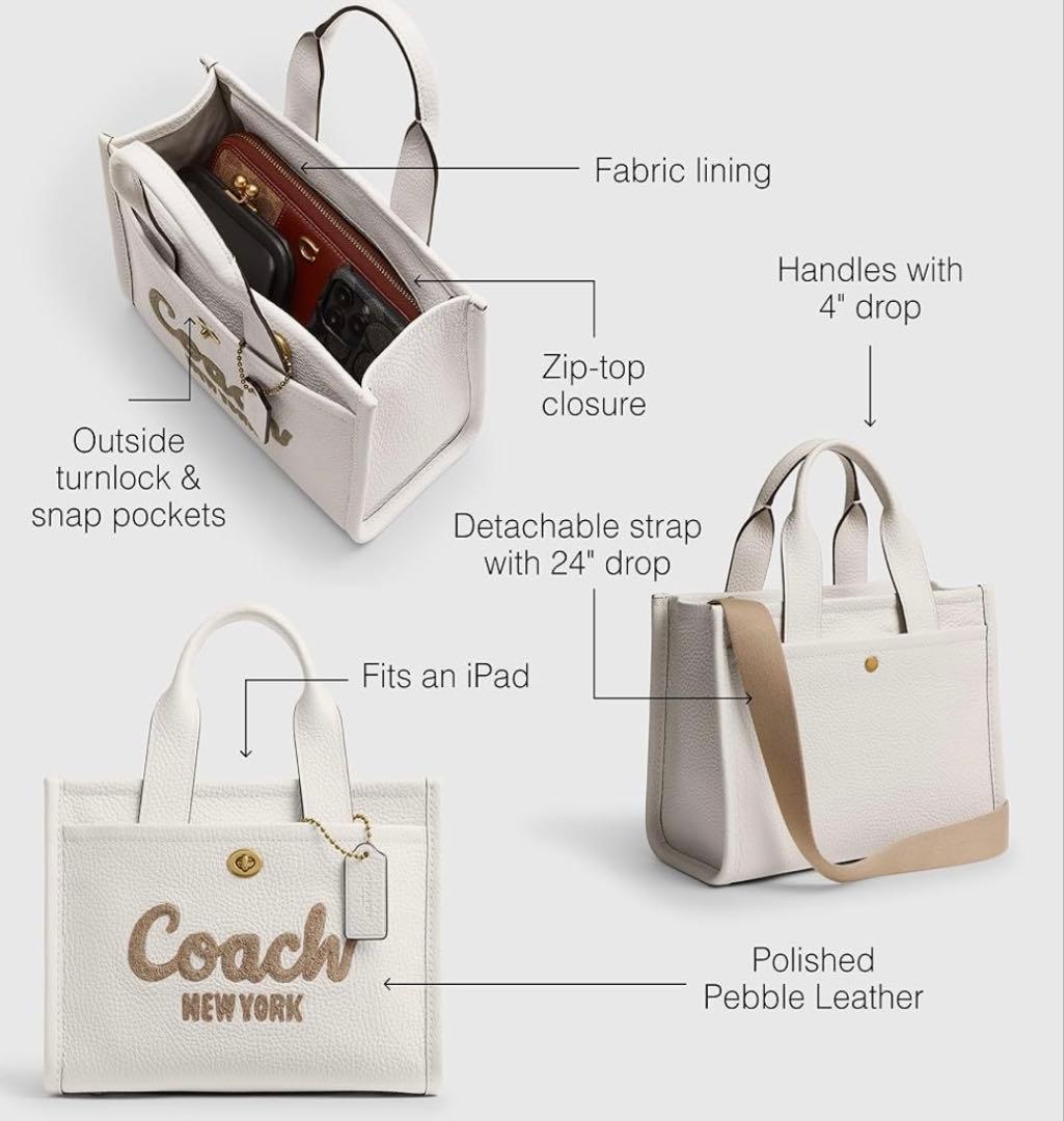 新品未使用】COACH カーゴ トートバッグ 26 2way レザー チョーク