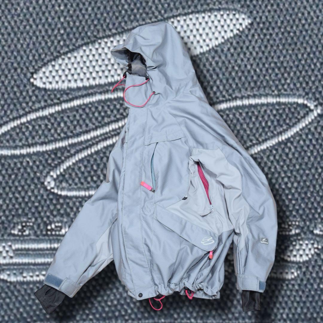 y2k ナイロンシェルジャケットシルバー テック系 archive 00s - メルカリ