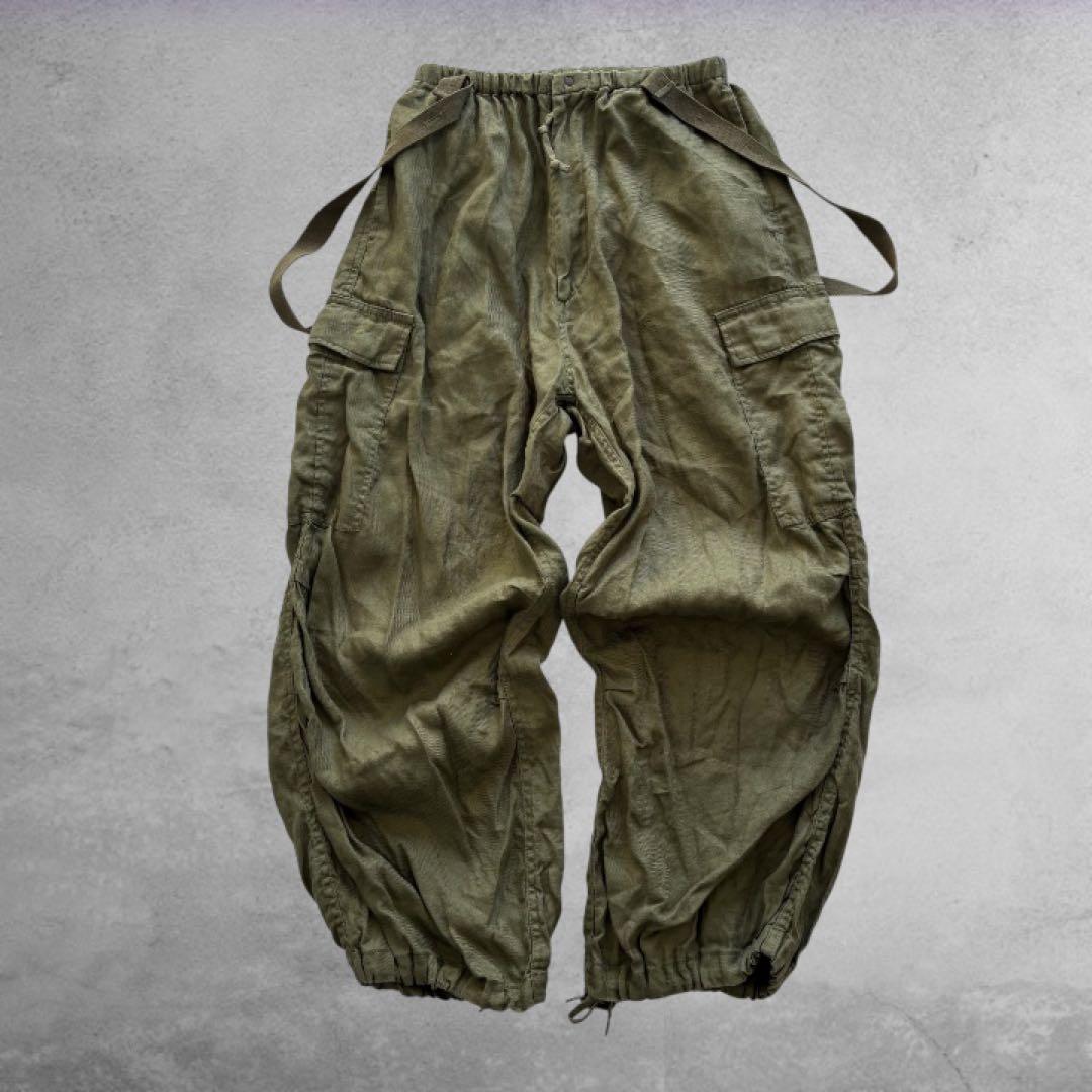 00's archive リネンワイドカーゴパンツ ギミック グランジ y2k - メルカリ