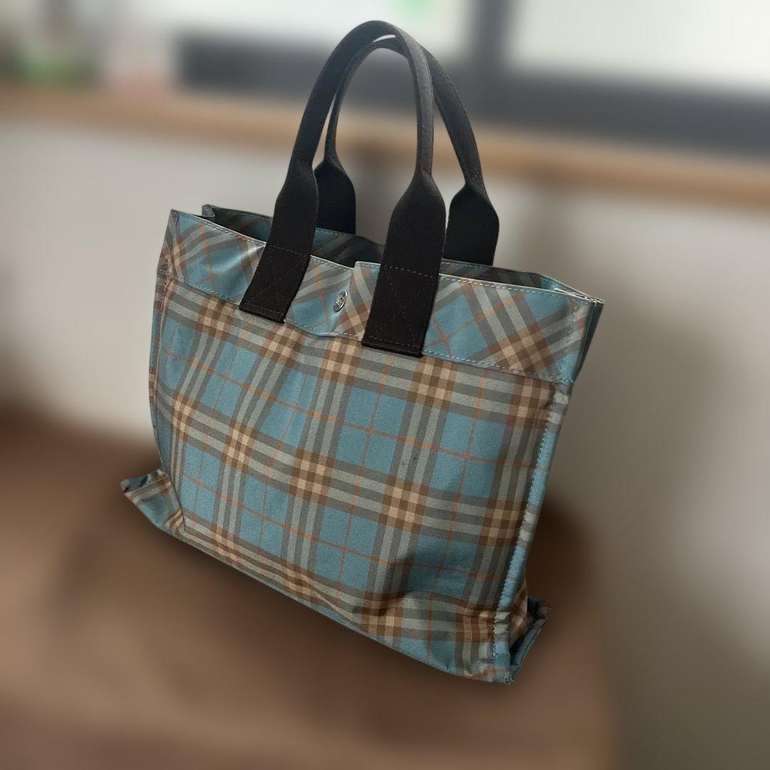 BURBERRY BLUE LABEL チェック柄トートバッグ - メルカリ