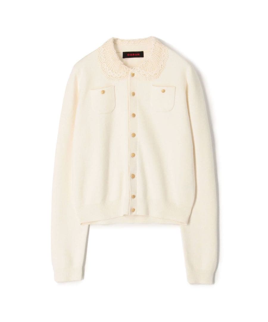 caban コットンカシミヤ レースコンビポケットカーディガン - メルカリ