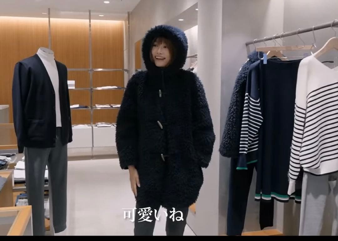 スリードッツ エコペルファー フード付きダッフルコート - メルカリ