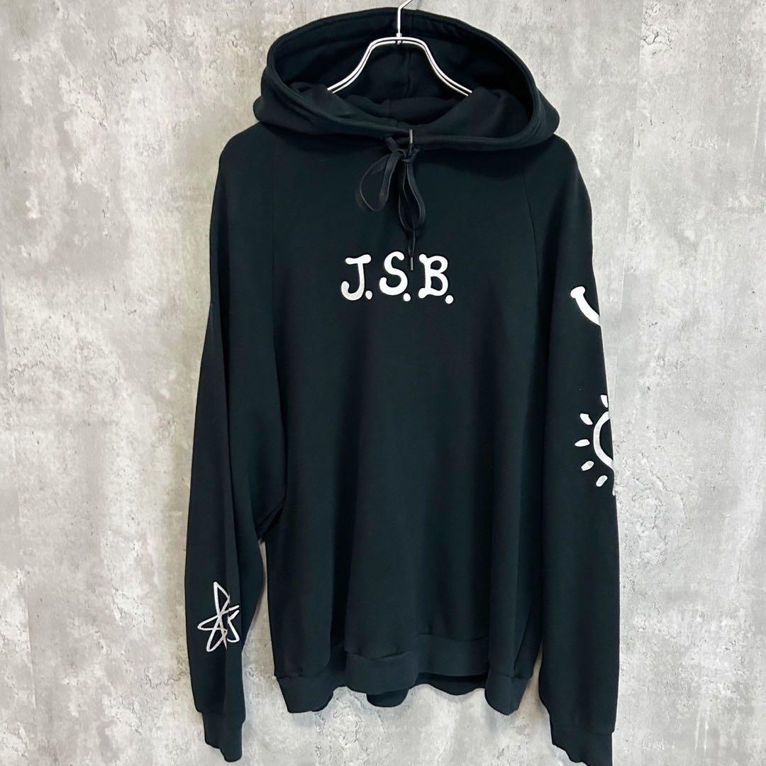 超美品‼︎】J.S.B ブランド ロゴ パーカー 黒 スマイル ハート M