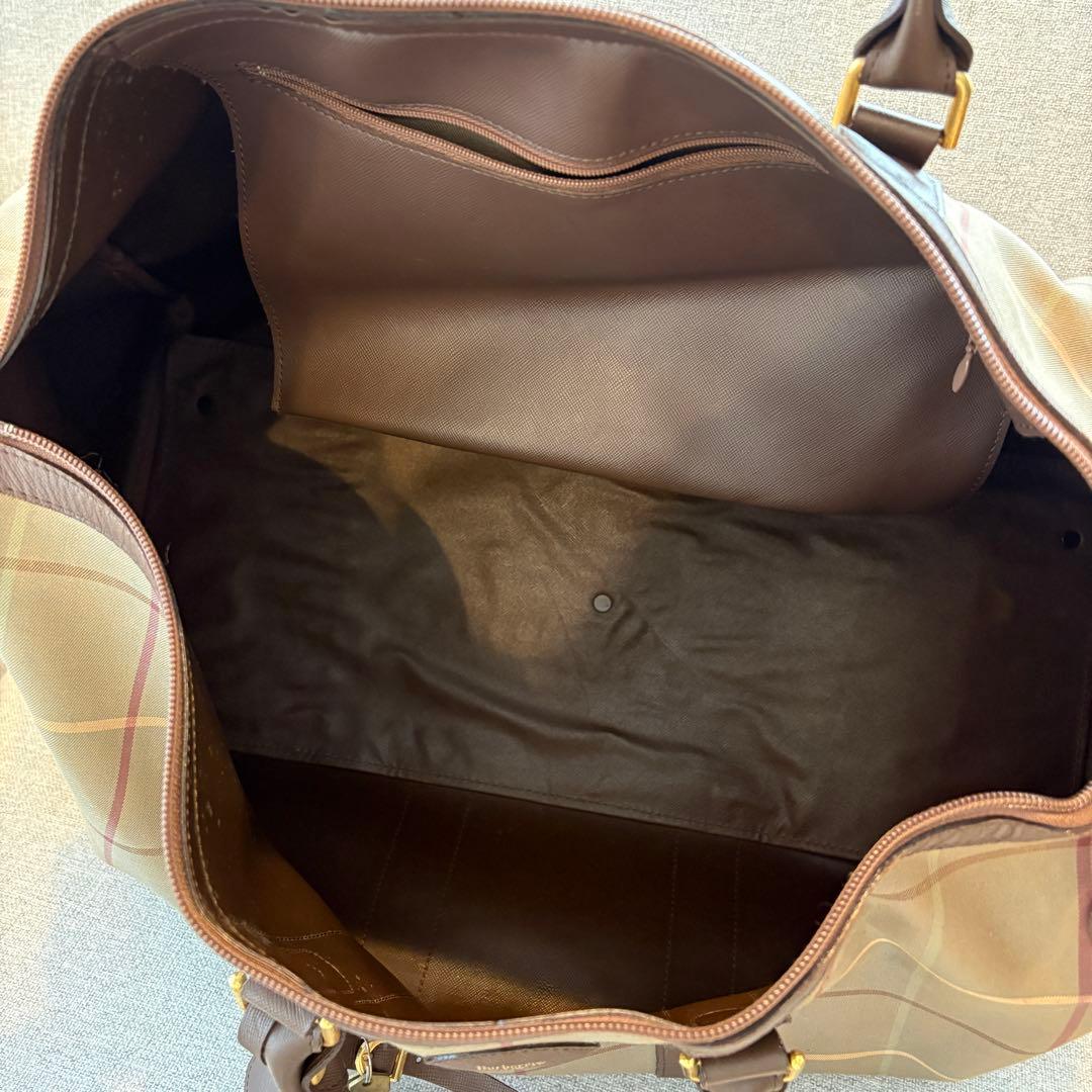 希少 Burberrys バーバリー ボストンバッグ タグ鍵付 チェック 玉虫色