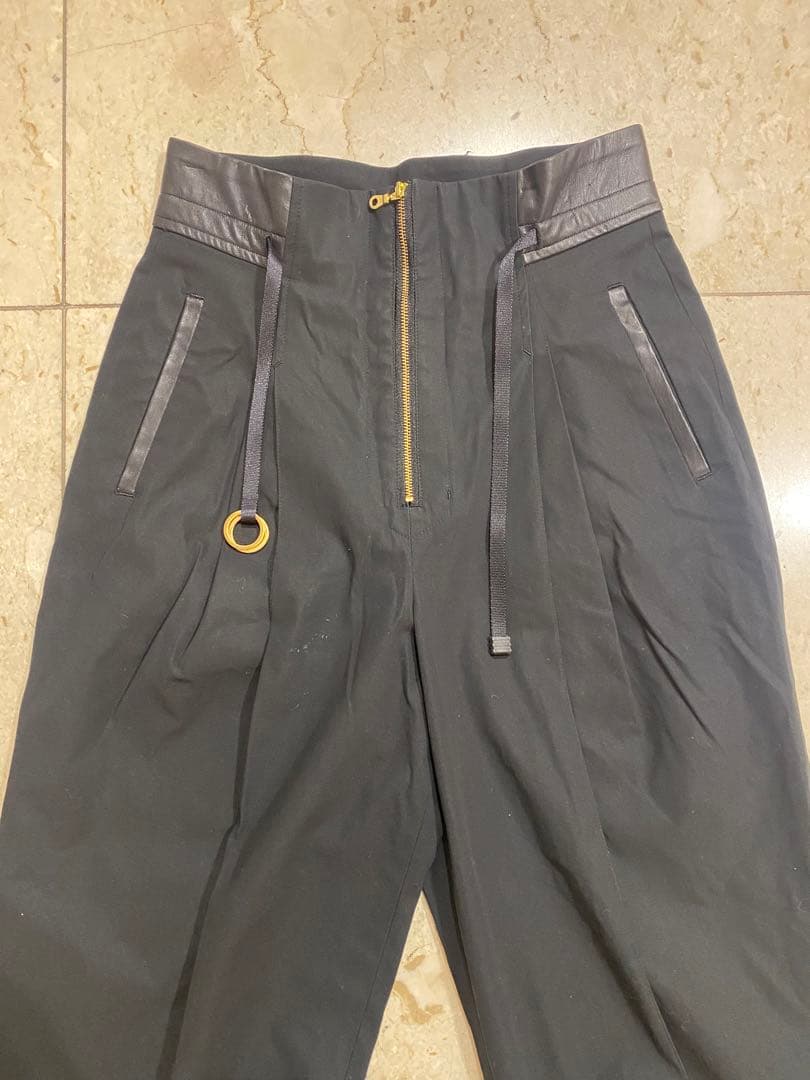 sh288 マメクロゴウチ ブラックハイウエストカジュアルパンツ - メルカリ