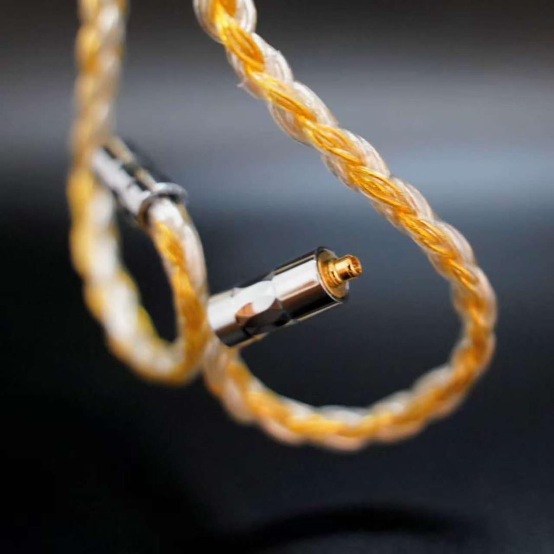 【オーダーメイド】24コア金メッキ銀メッキ編み込み 膨張式MMCX 4.4mm