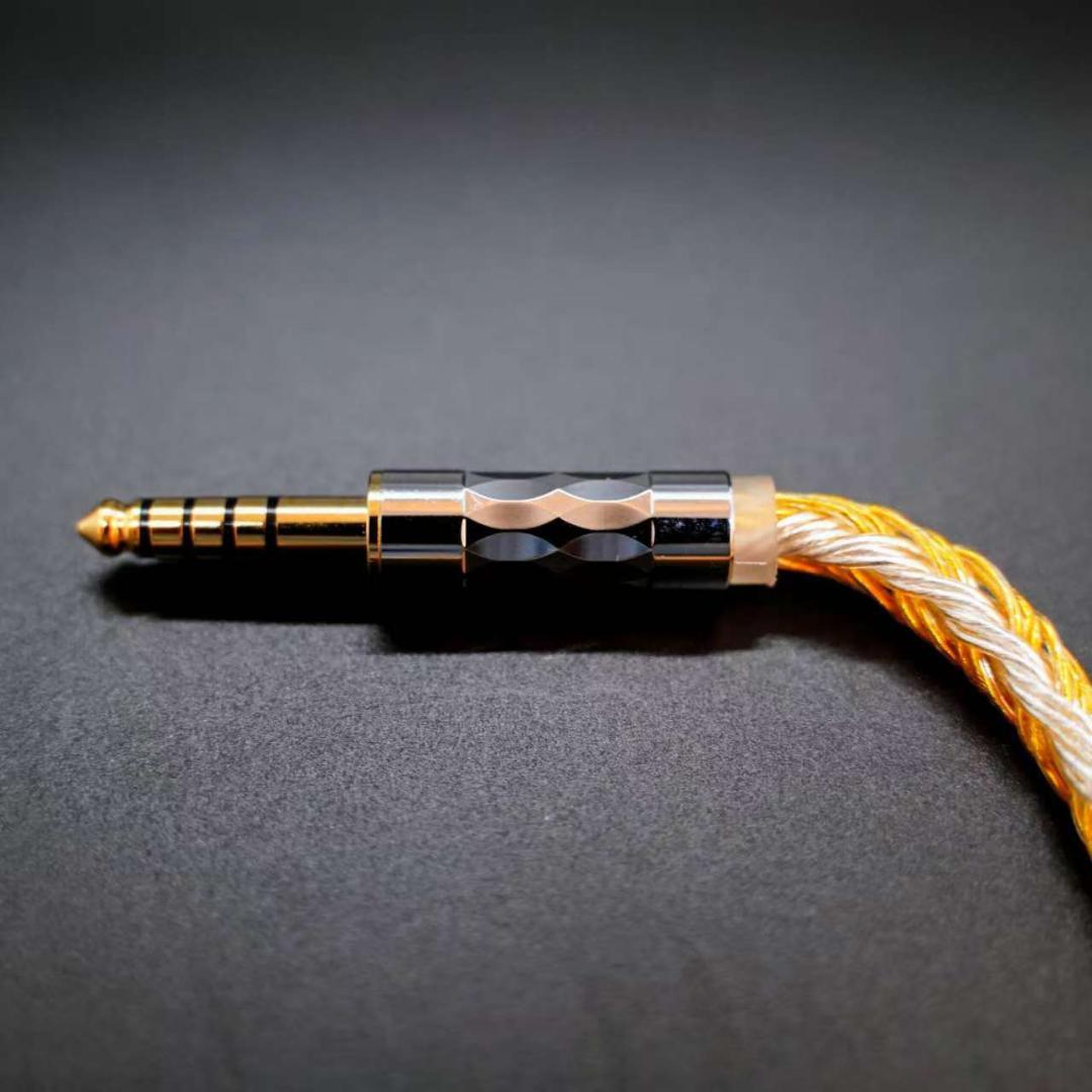 【オーダーメイド】24コア金メッキ銀メッキ編み込み 膨張式MMCX 4.4mm