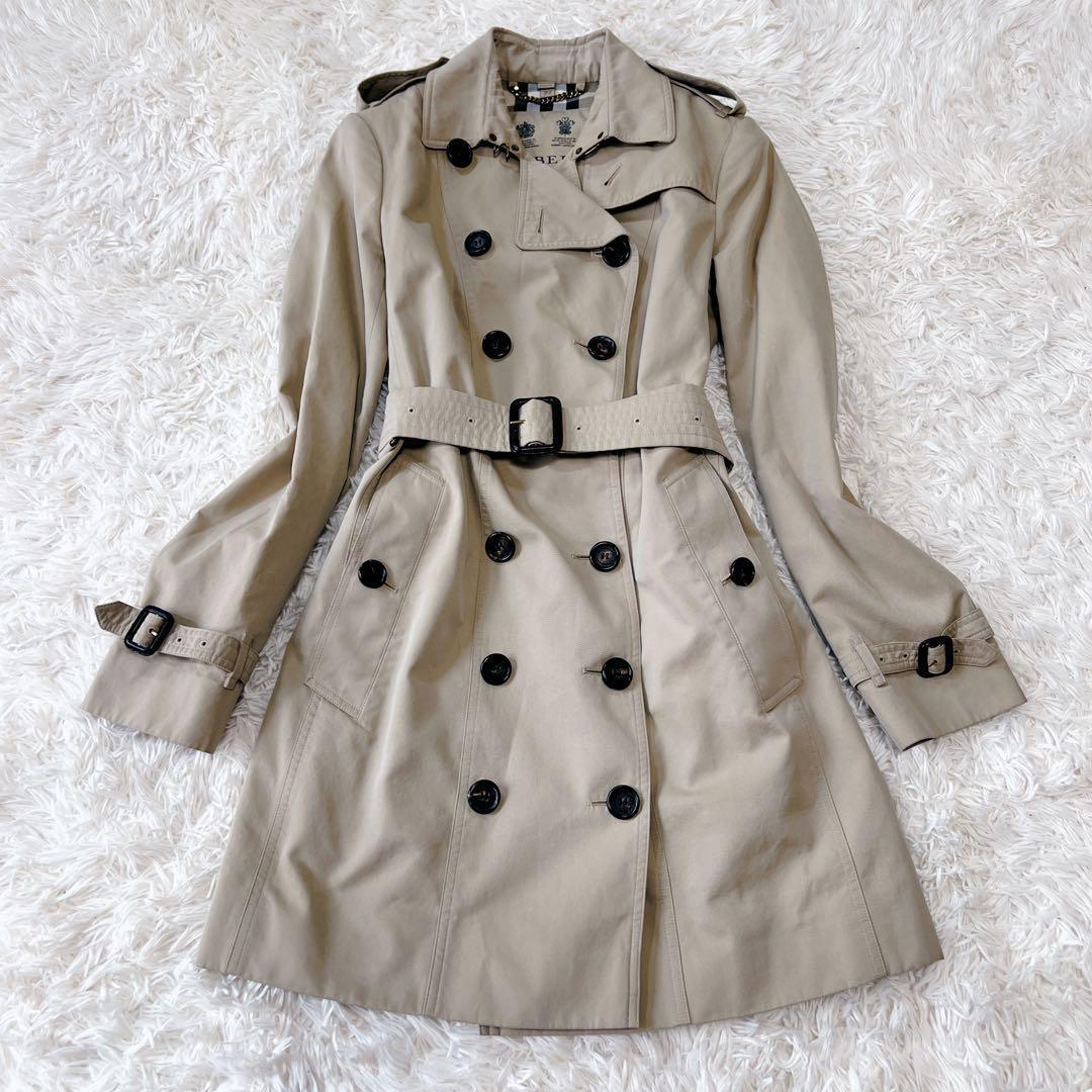 《美品》バーバリー トレンチコート サンドリンガム メガチェック ベージュ