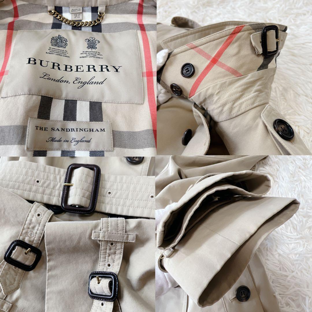 《美品》バーバリー トレンチコート サンドリンガム メガチェック ベージュ