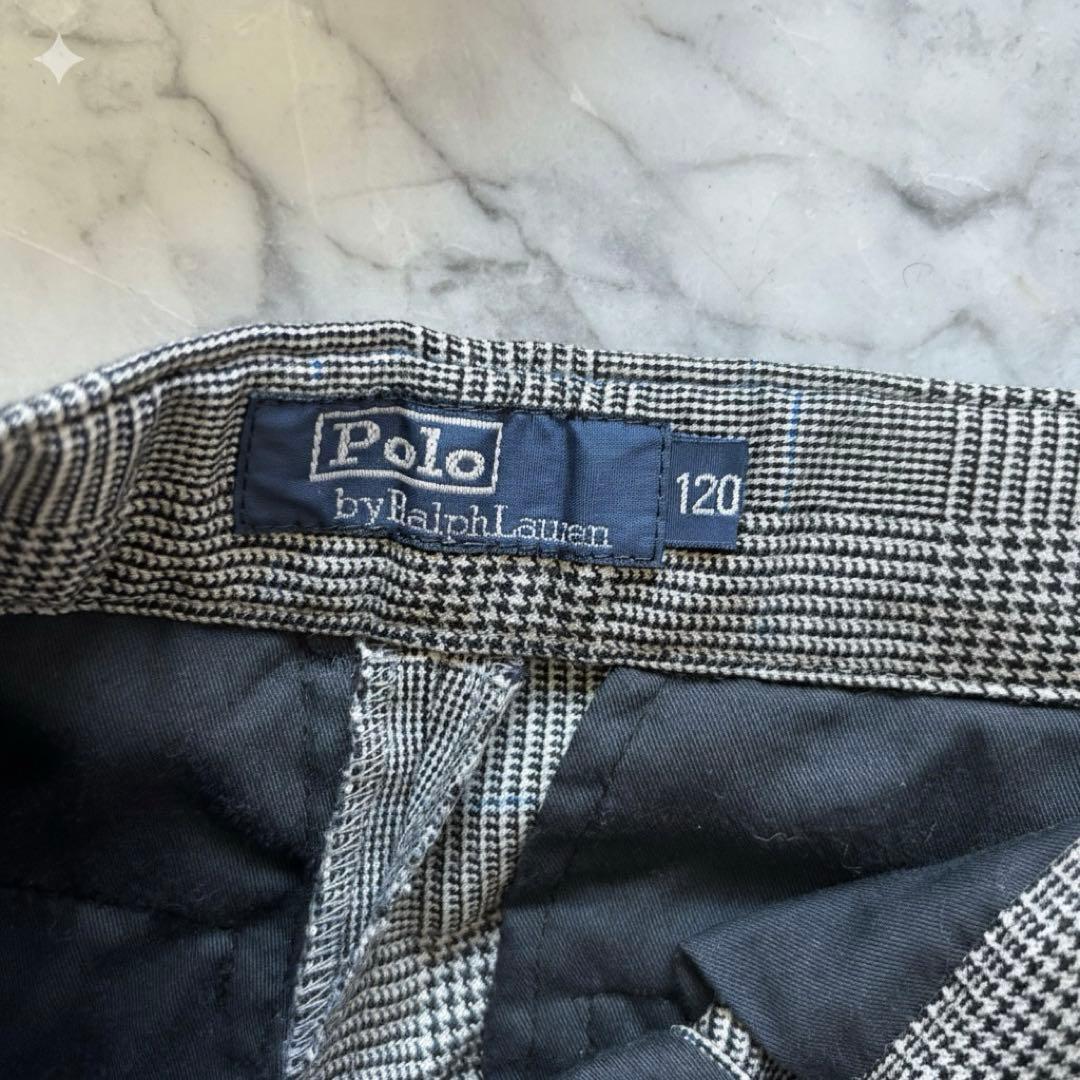 極美品 ラルフローレン フォーマル 120 スーツ 紺ブレ チェックパンツ
