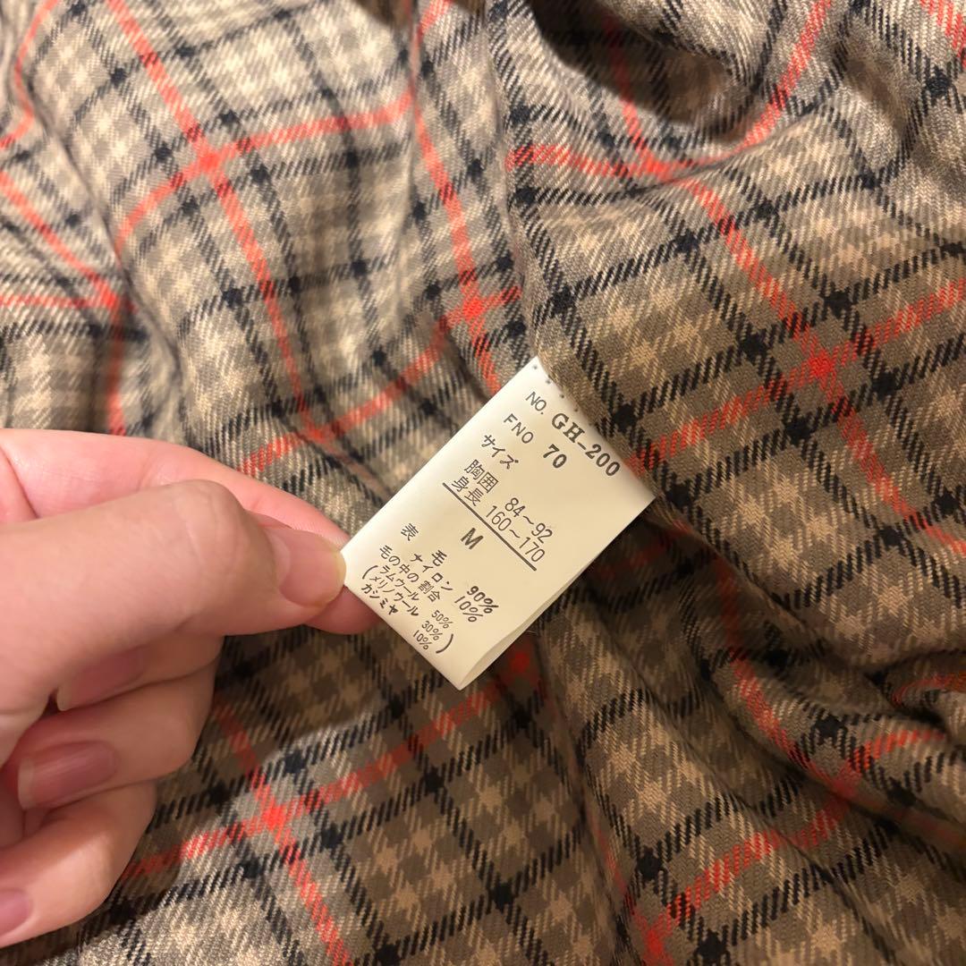 90s ウール ハリントンジャケット 短丈 ブラック グリーン 古着