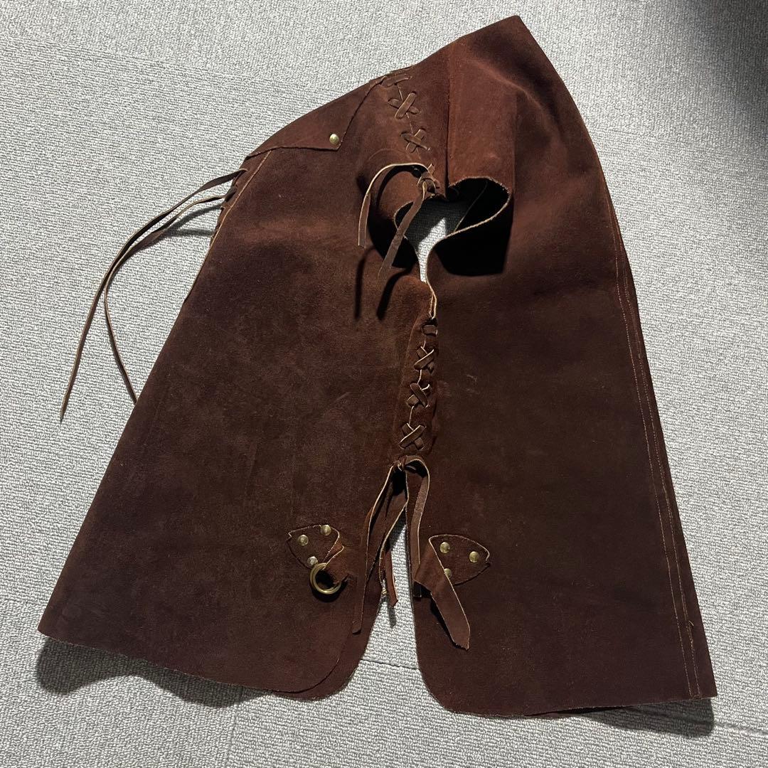 70s 80s ヴィンテージ スエードレザー 編み込み ウエスタン ベスト