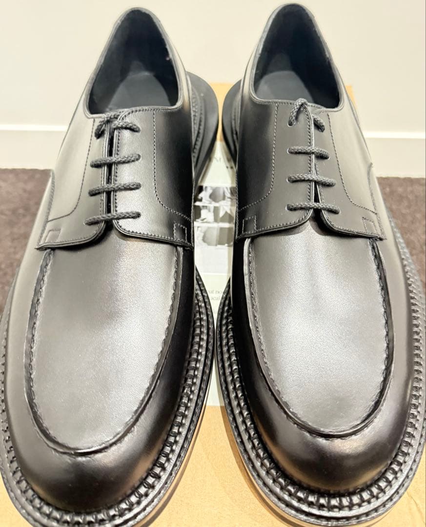 J.M. WESTON sacai ゴルフ ブラックカーフ 10 Men's Black Calfskin Derby golf J.M. Weston x sacai