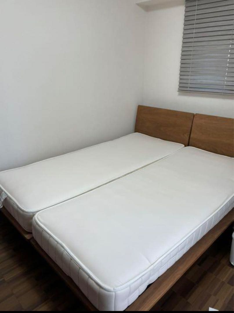 ぽんちゃんさん専用　無印良品　ベッドフレーム用ヘッドボード　スモール2個セット ベッドフレーム用ヘッドボード・スモール・ウォールナット材 | 無印良品