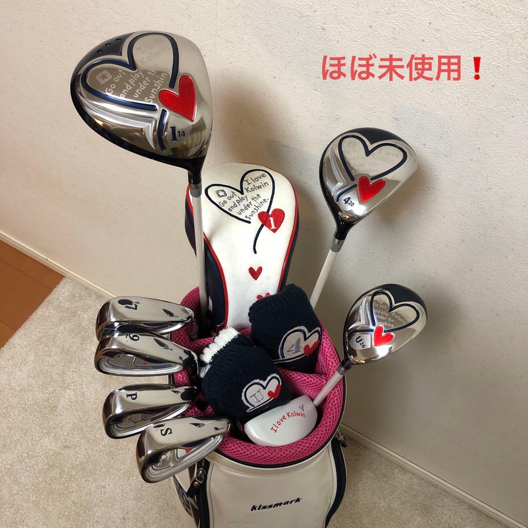 ほぼ未使用❗️人気❗️優しい初心者ハーフセット❗️ゴルフクラブセット　レディース こんなかわいいのあったんだ！」 レディース向けゴルフクラブセット