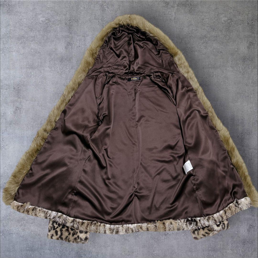 00s【archive】フェイクムートンジャケット/Y2K/平成ギャル/ヒョウ柄