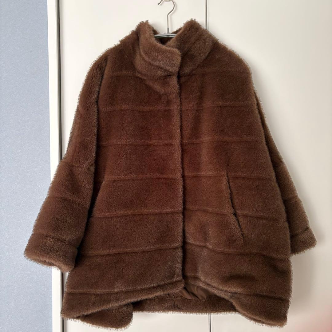 QTUME ファーブルゾン 24559 ブラウン - メルカリ