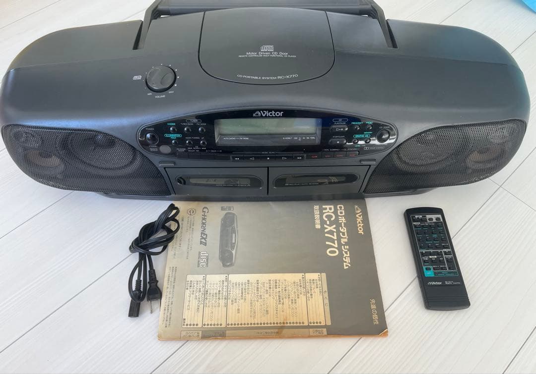 当時モノ》ビクター CDラジカセ RC-X770 取説 リモコン付 - メルカリ