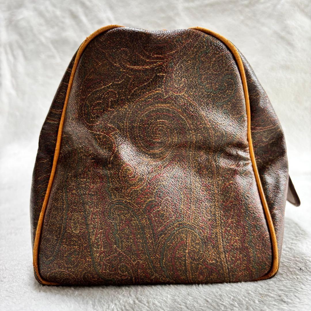 ETRO エトロ ペイズリー柄 ミニボストンバッグ ブラウン 鍵 南京錠