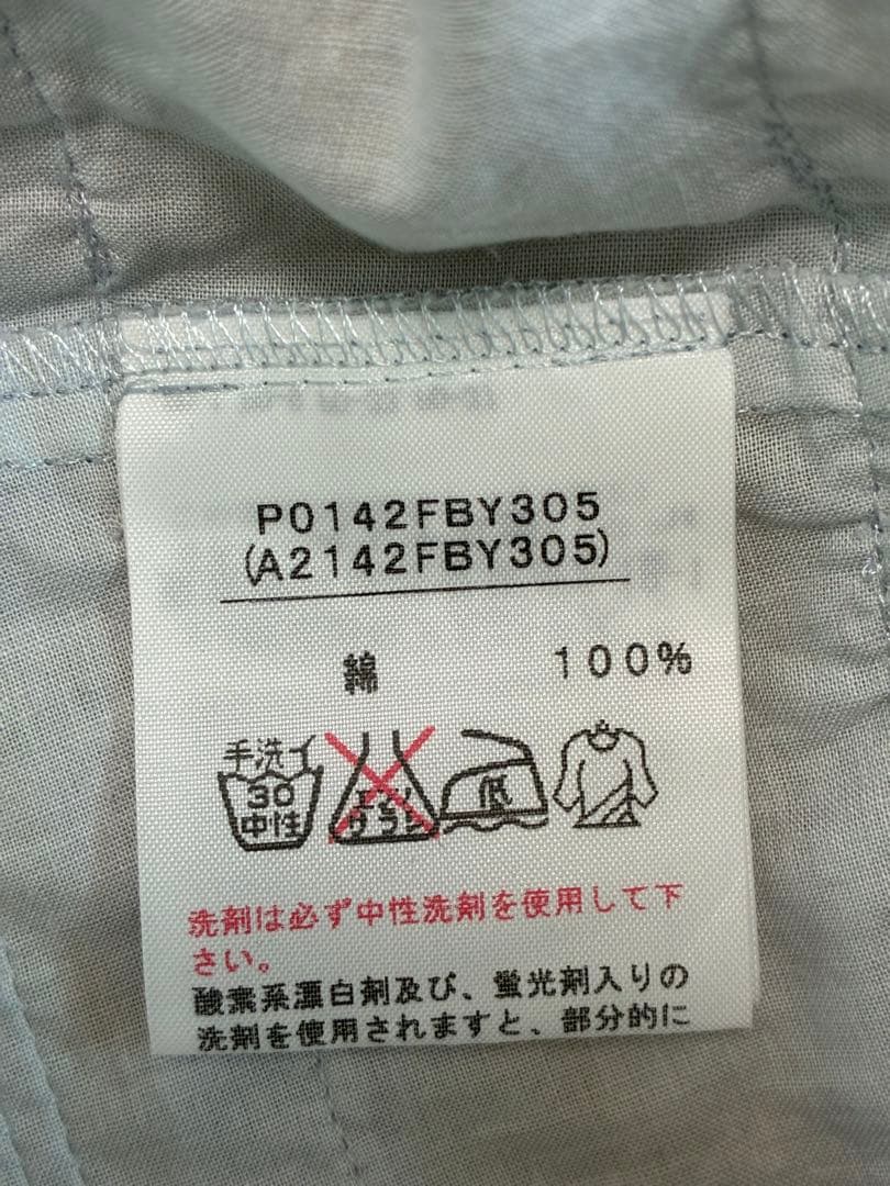 PINK HOUSE スクエアネック フリル ブラウス ライトブルー 半袖シャツ