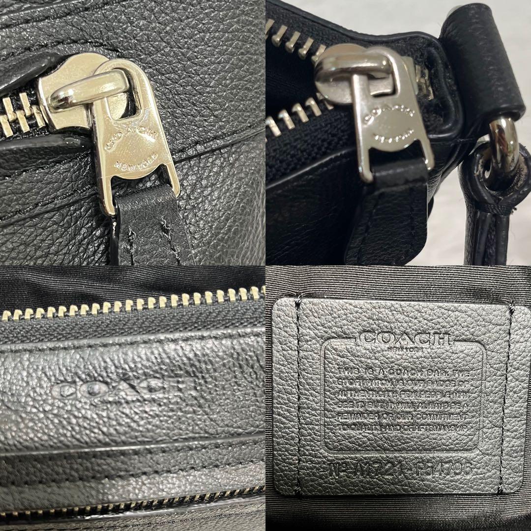 コーチ チャールズ ショルダーバッグ F54796 レザー ブラック - メルカリ
