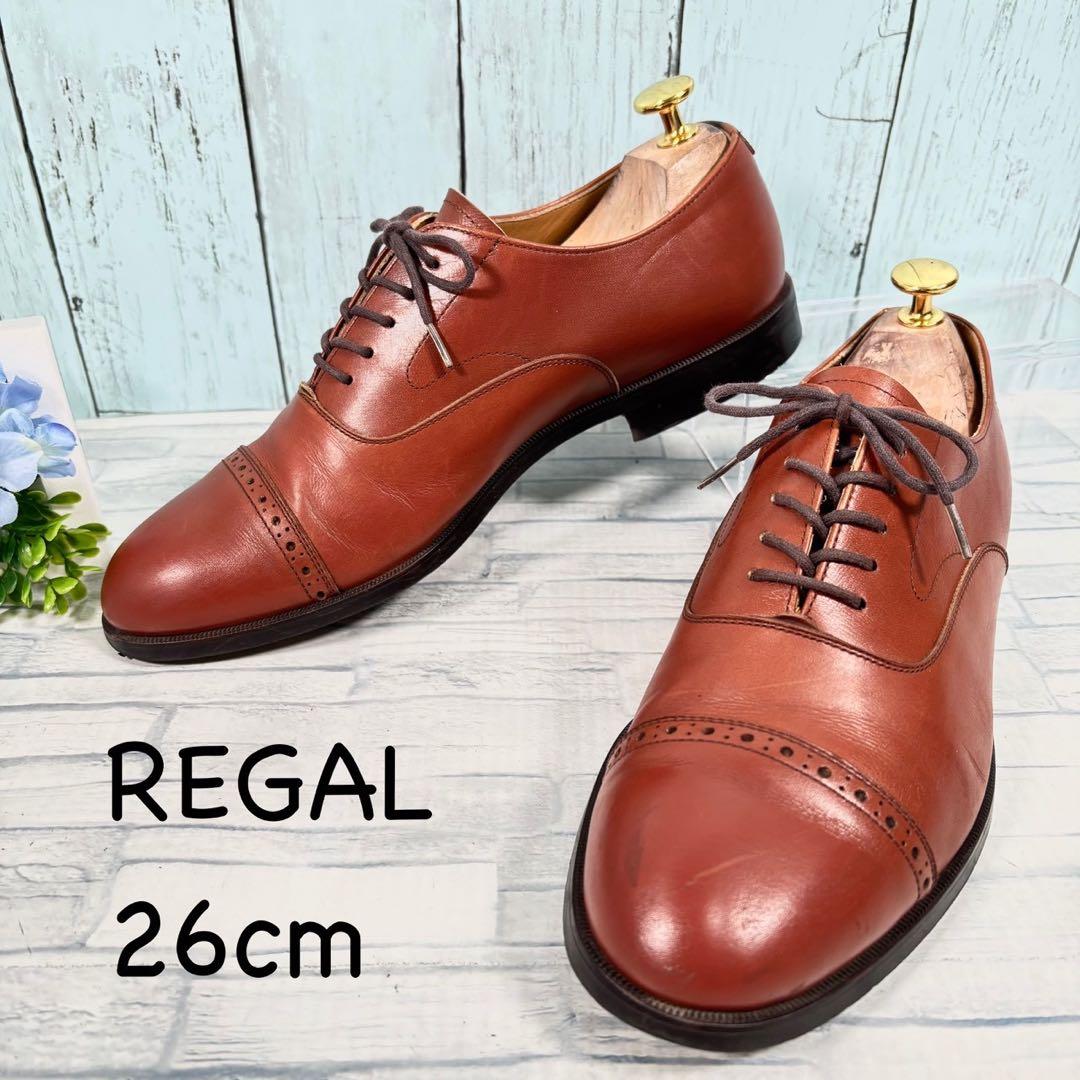 『REGAL』リーガル(26cm) 2794 ストレートチップ 内羽根 ブラウン REGAL（リーガル） メンズ 本革ビジネスシューズ ストレートチップ 内