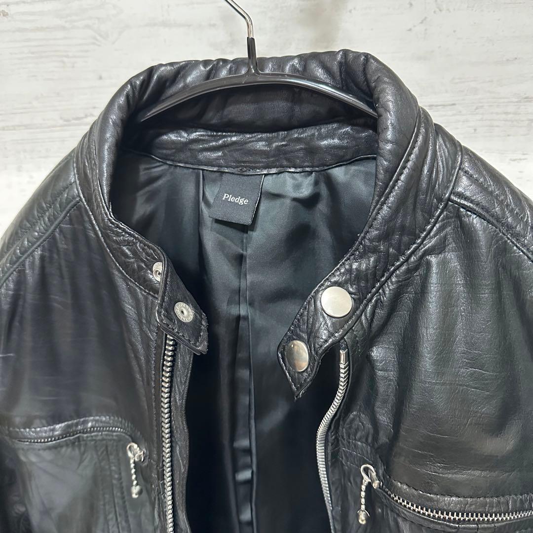 ✴︎希少✴︎ pledge プレッジ シングル ライダース カウレザー 三浦秀