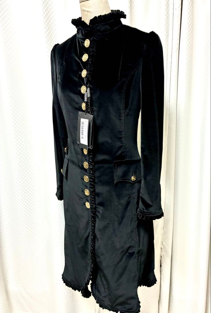 【新品 タグ付き】ドルチェ＆ガッバーナ ベロア コート ブラック 38 希少 DOLCE&GABBANA（ドルチェ & ガッバーナ） 未使用品 ドルガバ タグ付き