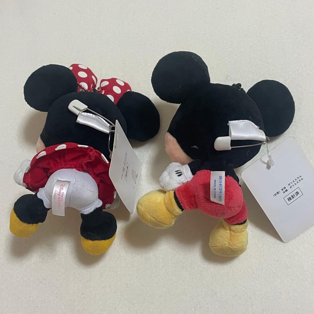 ディズニー ミッキーマウス ミニーマウス ぬいぐるみバッジ ストラップ