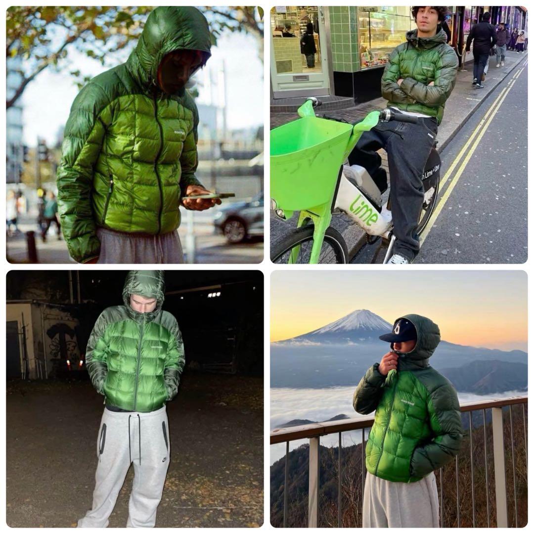 新品 タグ付】モンベル スペリオダウン パーカ グリーン - メルカリ