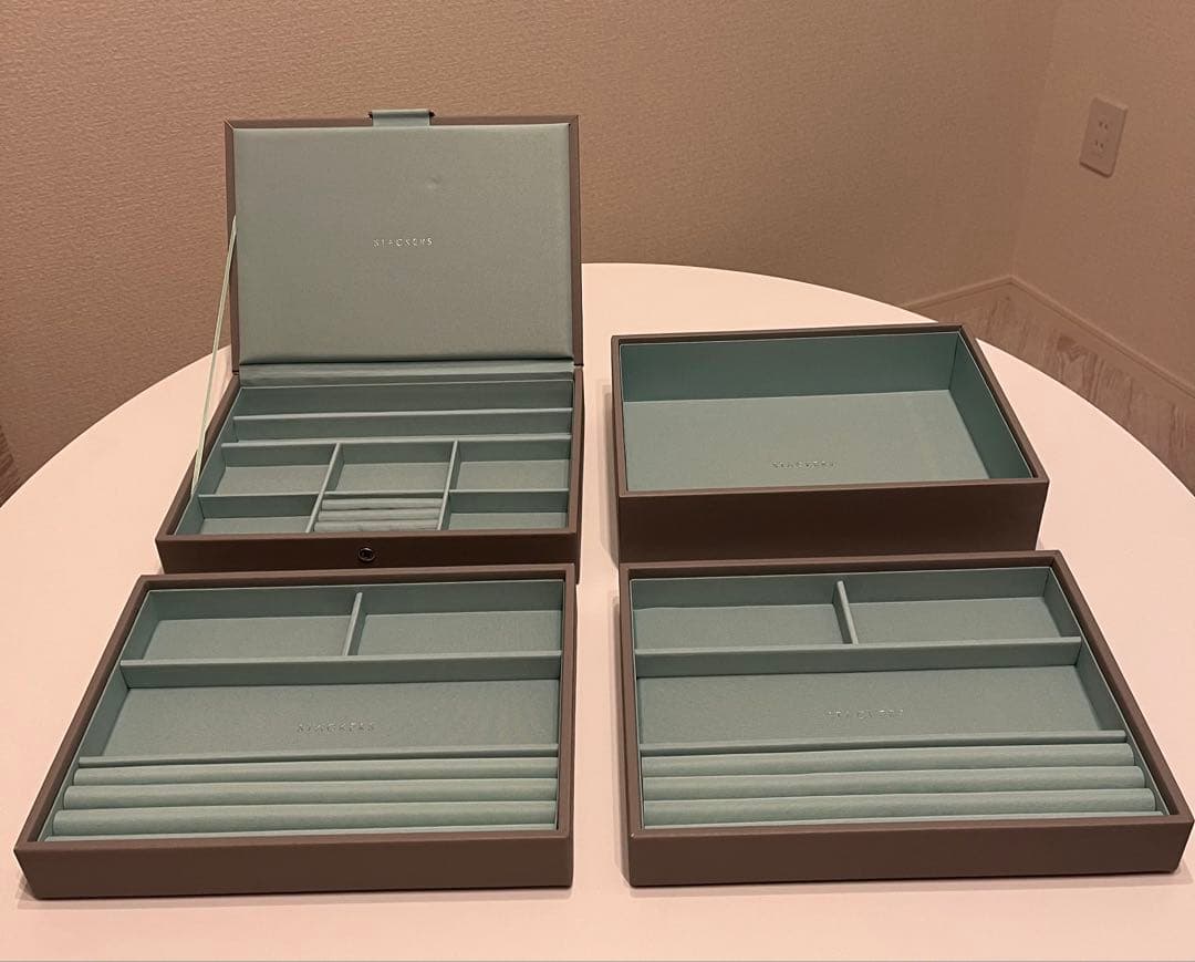 STACKERS ジュエリーボックス　グレー　ミントグリーン Grey Mint Classic Jewellery Box – STACKERS LONDON