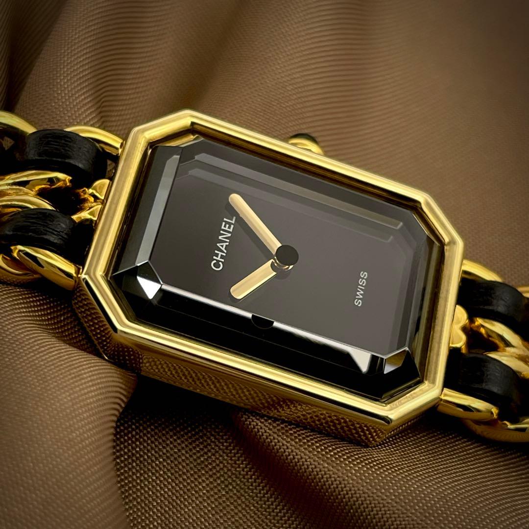 T129 シャネル プルミエールL H0001 GP×レザー クォーツ - メルカリ