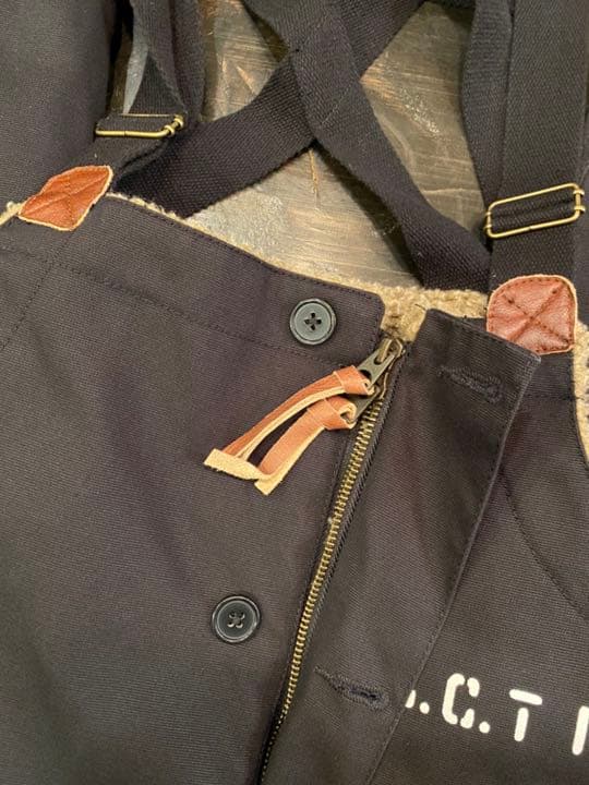 UNCROWD アンクラウド オーバーオール デッキパンツ オリーブ色 38