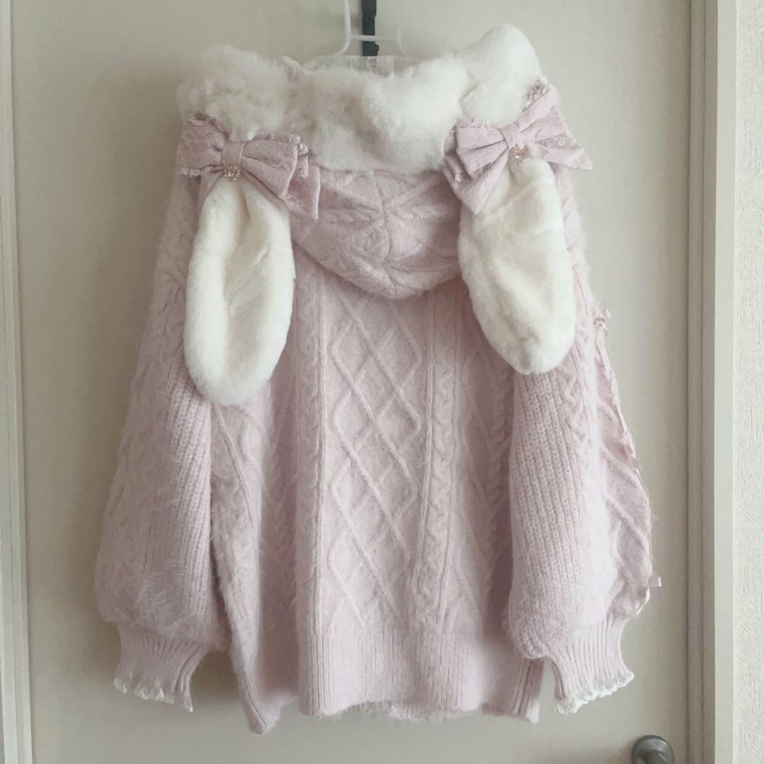 LIZLISA うさみみ コート フェザー ニットパーカー - メルカリ