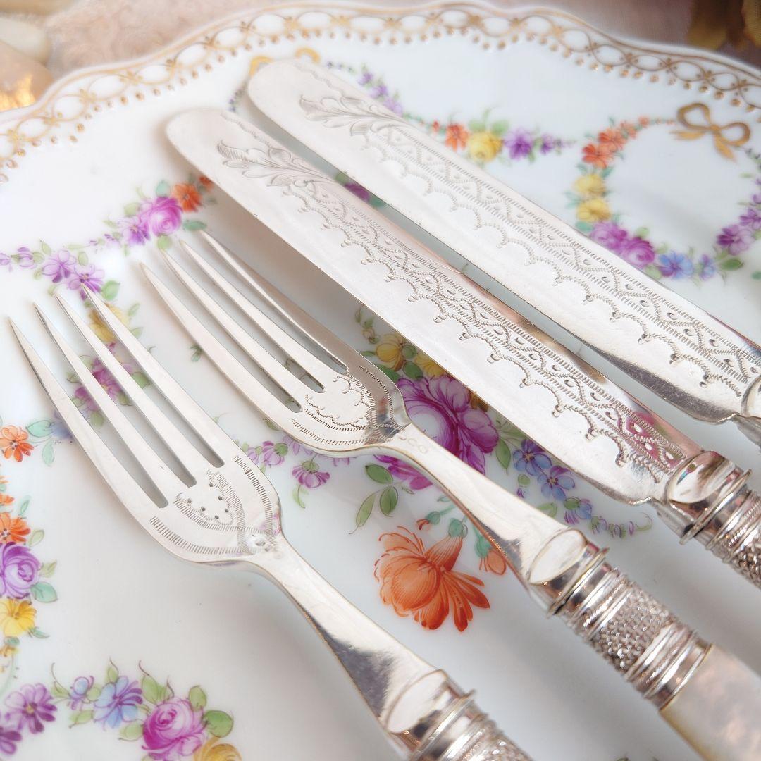 白蝶貝 マザーオブパール アンティーク カトラリーセット ナイフ