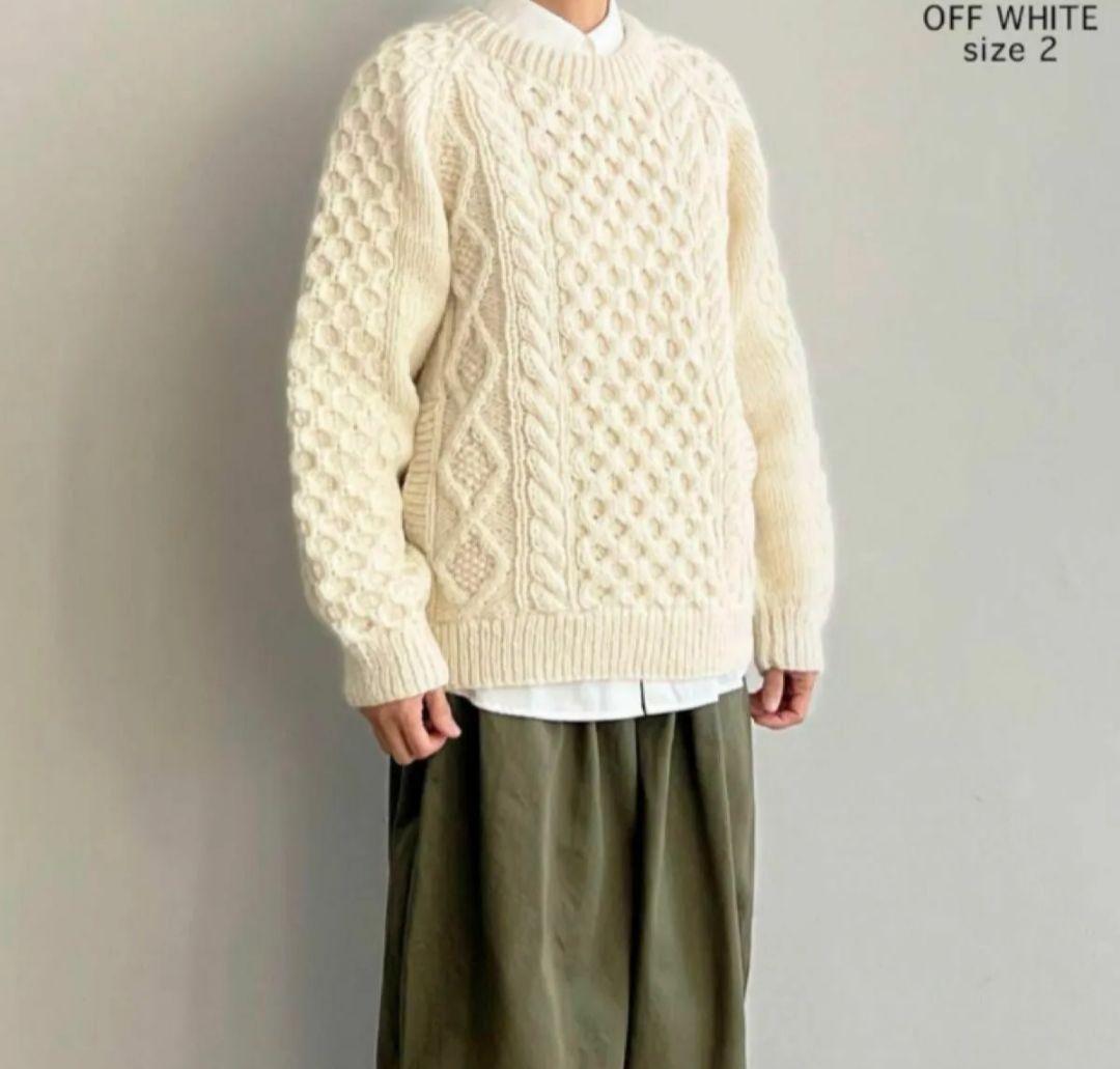 Harvesty ハーベスティ　ケーブルニット　&premium掲載 HARVESTY｜ハーベスティ｜ケーブルニットプルオーバー ｜BEIGE｜A51803