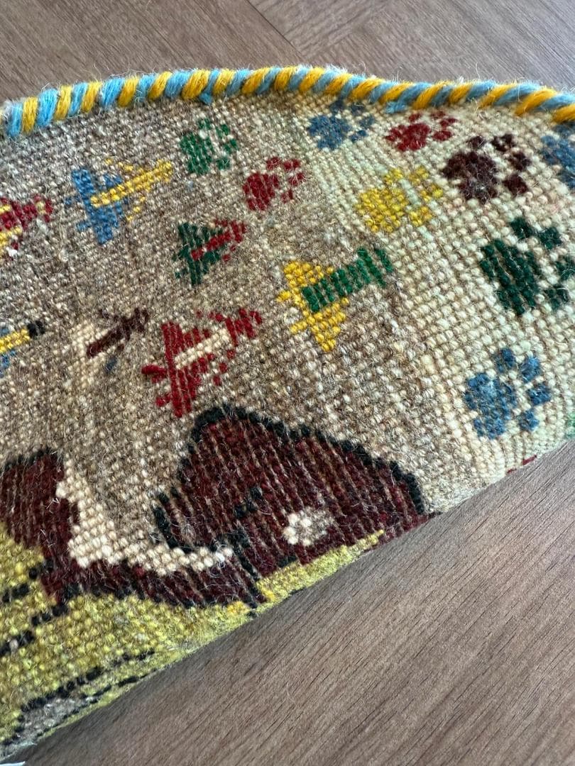 手織りペルシャギャッベ チェアマット 42cm カシュクリイラン シラーズ