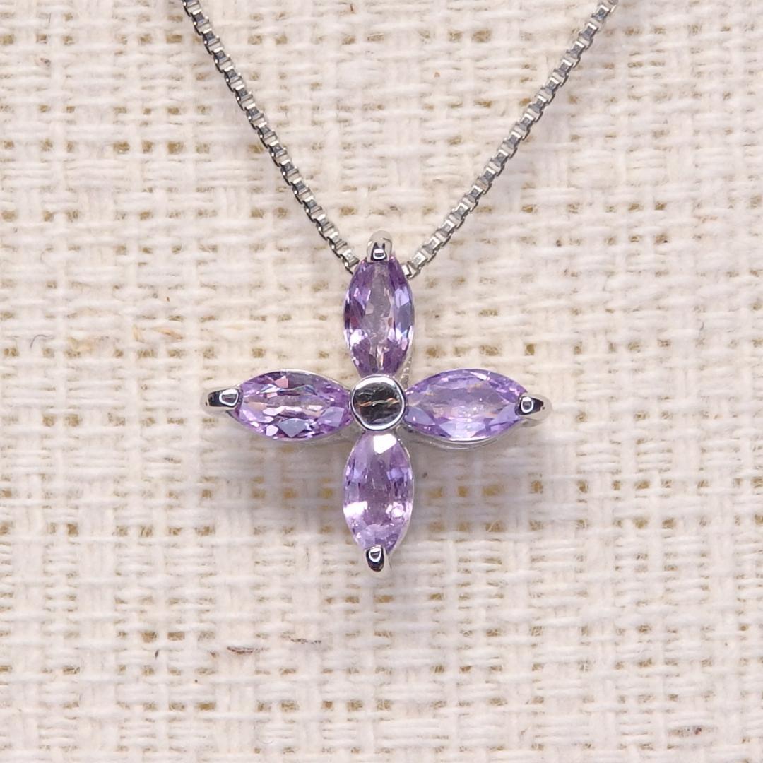 パープルサファイア ペンダントTOP A6057 0.38ct プラチナPt 星