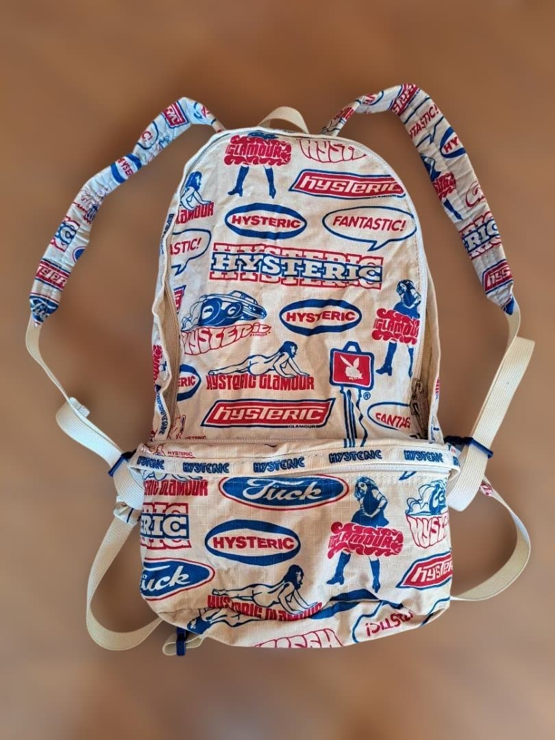 ヒステリックグラマー 総柄2WAYバック(リュックサック&ウエストポーチ) バッグ リュックサック ウエストポーチ バックパック 2way ナイロン 白