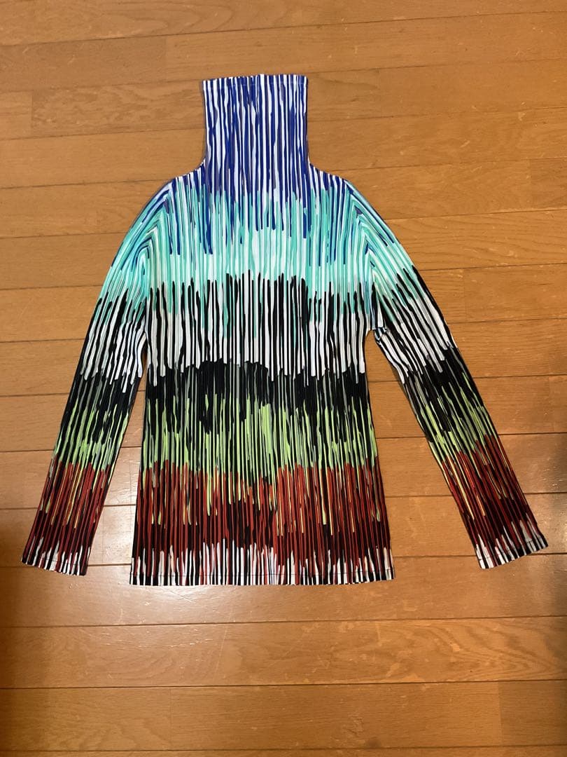 PLEATS PLEASE ストライプ タートルネック サイズ 3 PLEATS PLEASE ISSEY MIYAKE / プリーツプリーズイッセイミヤケ