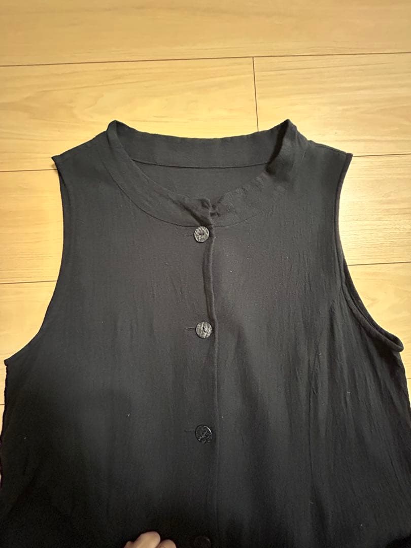 慈雨 センソユニコ ロングベスト ブラック 40 L - トップス新しい