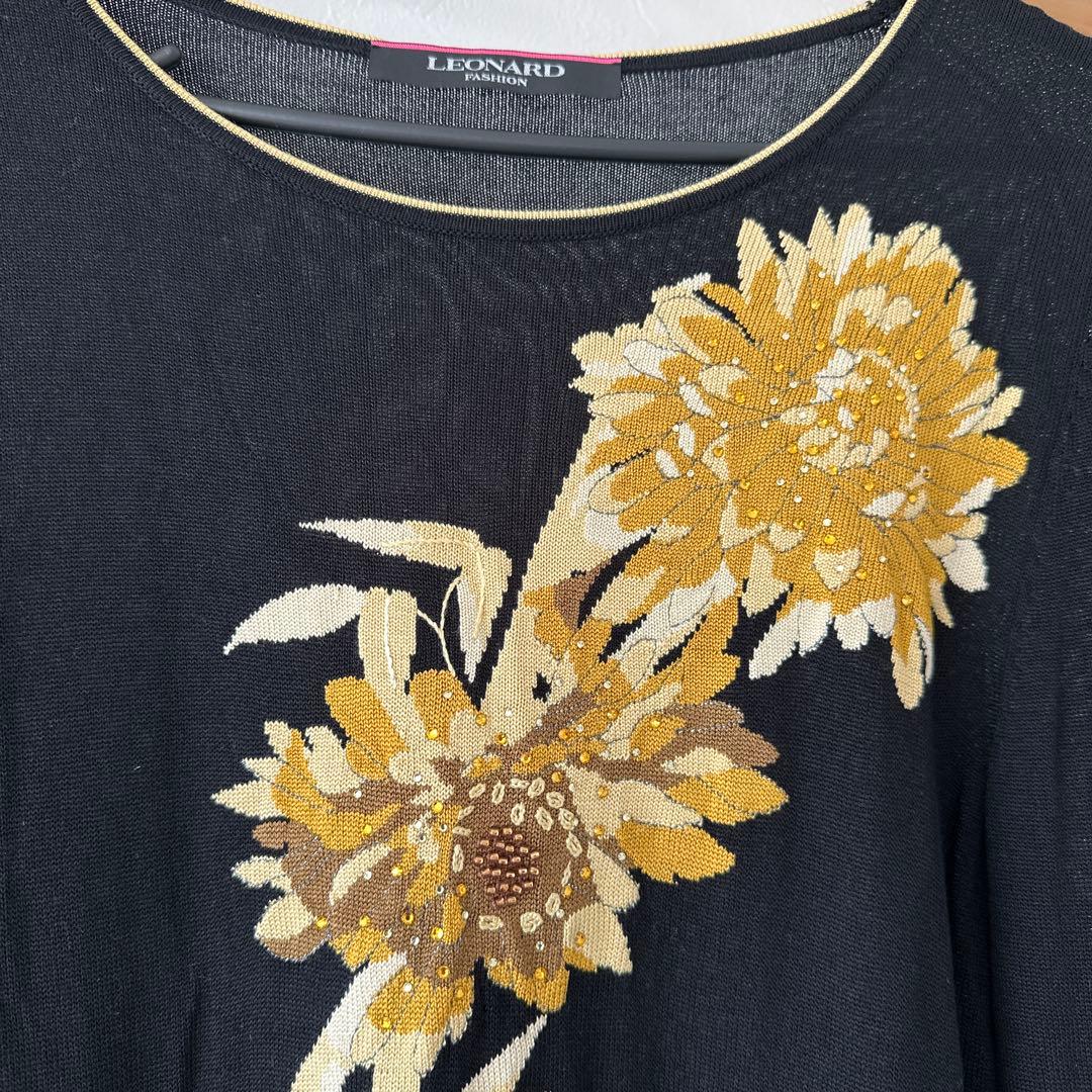 k*a様 LEONARD レオナール ラインストーン セーター 38 - メルカリ