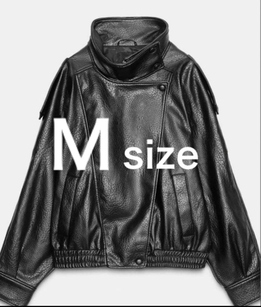 ZARA☆新品未使用☆Mサイズ 黒 レザーライダースジャケット ZARA レザー ライダースジャケット M ブラック フェイクレザー - メルカリ