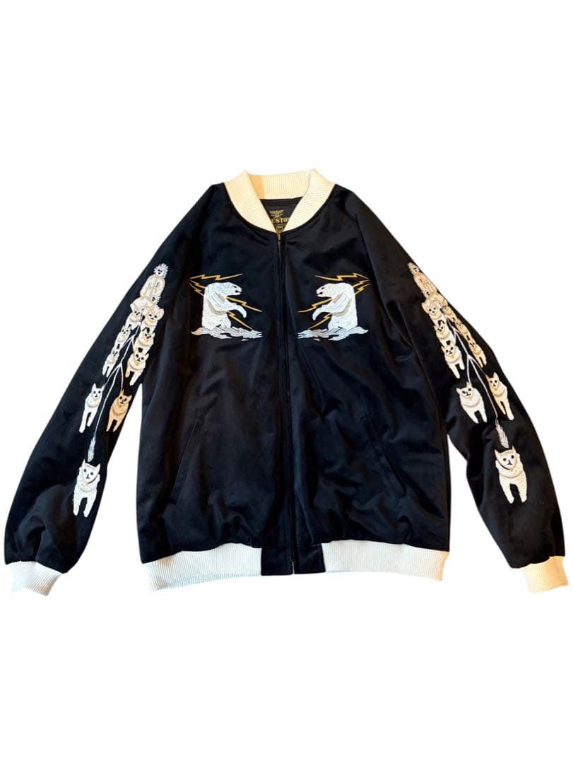 ヒューストン 別珍 スーベニア ジャケット スカジャン アラスカ 白熊刺繍 xl HOUSTON（ヒューストン） スカジャン 別珍 スーベニア ジャケット