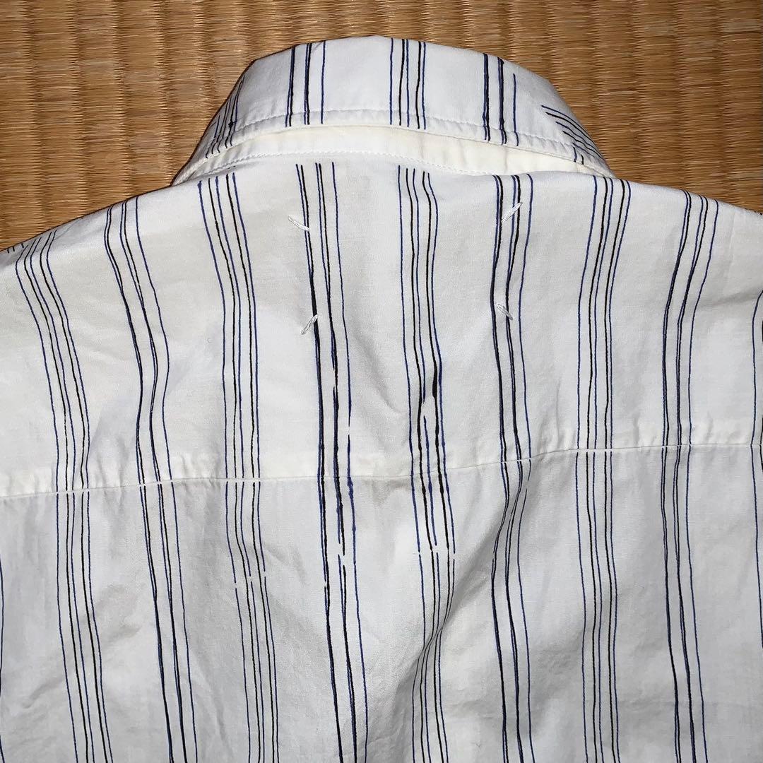 メゾン・マルタン・マルジェラ⑩転写プリント ストライプシャツ/44