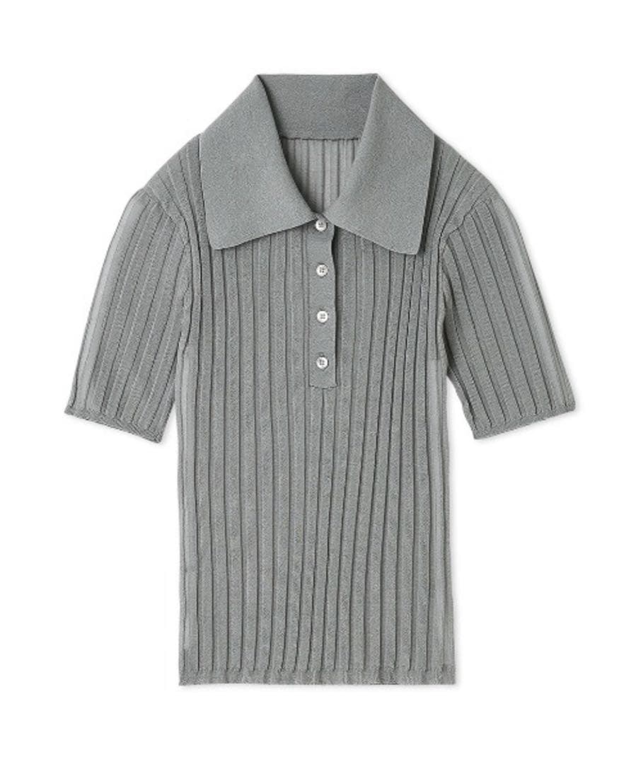 FRAY I.D シルクブレンドシアーリブニットポロ FRAY I.D（フレイ・アイディー） (12%OFF) シアーリブポロニット 24