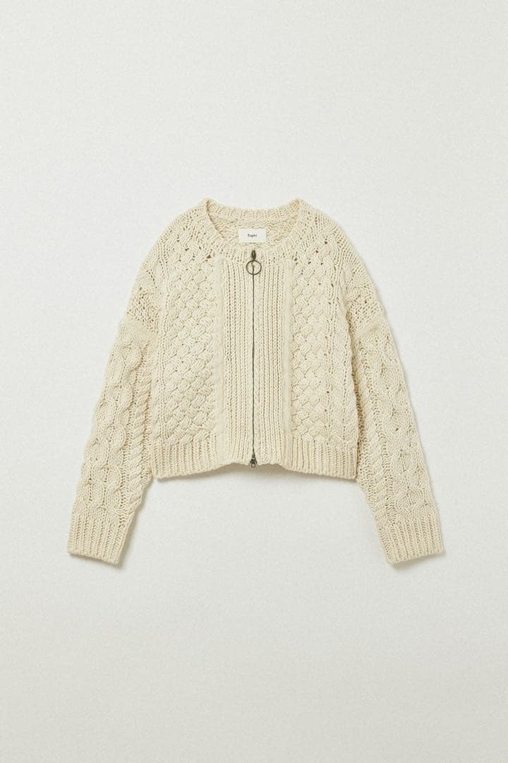 【eaphi】CABLE ZIP CARDIGAN eaphi】CABLE ZIP CARDIGAN